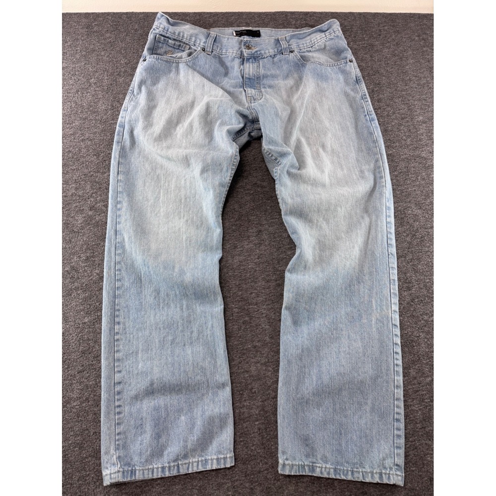 Rocawear Mens Baggy Light Wash Denim Jeans Size 40 Blue Y2K Hip Hop Streetwear